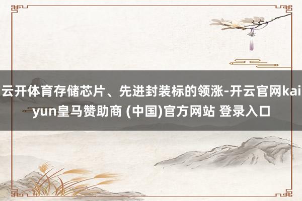 云开体育存储芯片、先进封装标的领涨-开云官网kaiyun皇马赞助商 (中国)官方网站 登录入口