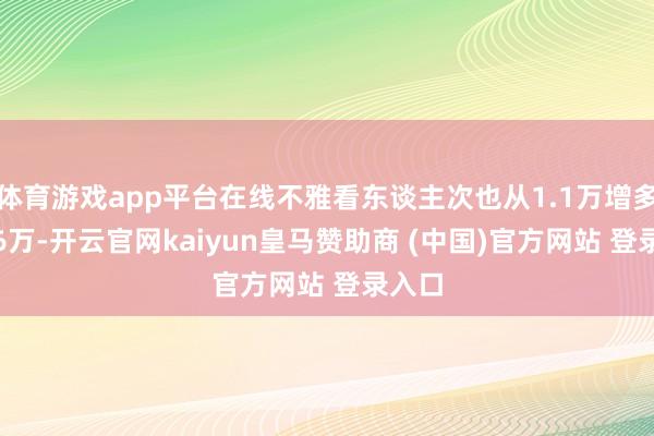 体育游戏app平台在线不雅看东谈主次也从1.1万增多到1.6万-开云官网kaiyun皇马赞助商 (中国)官方网站 登录入口