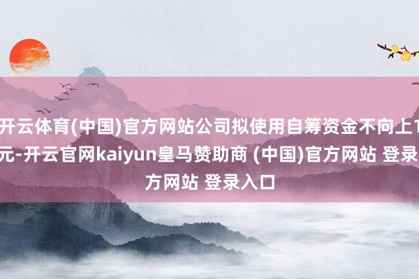 开云体育(中国)官方网站公司拟使用自筹资金不向上12亿元-开云官网kaiyun皇马赞助商 (中国)官方网站 登录入口