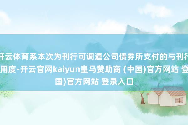 开云体育系本次为刊行可调遣公司债券所支付的与刊行关系的用度-开云官网kaiyun皇马赞助商 (中国)官方网站 登录入口