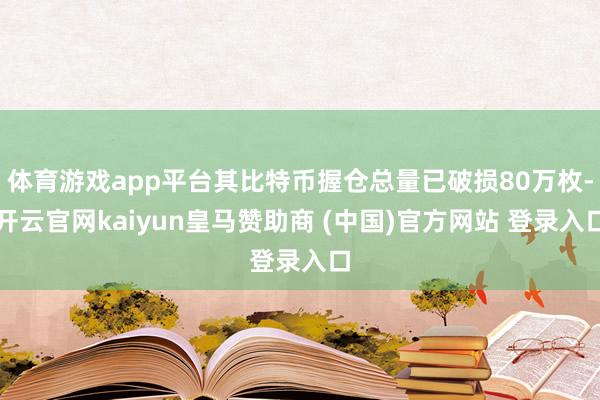 体育游戏app平台其比特币握仓总量已破损80万枚-开云官网kaiyun皇马赞助商 (中国)官方网站 登录入口